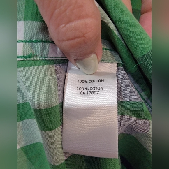 Banana Republic button down casual green plaid shirt - Picture 4 of 4